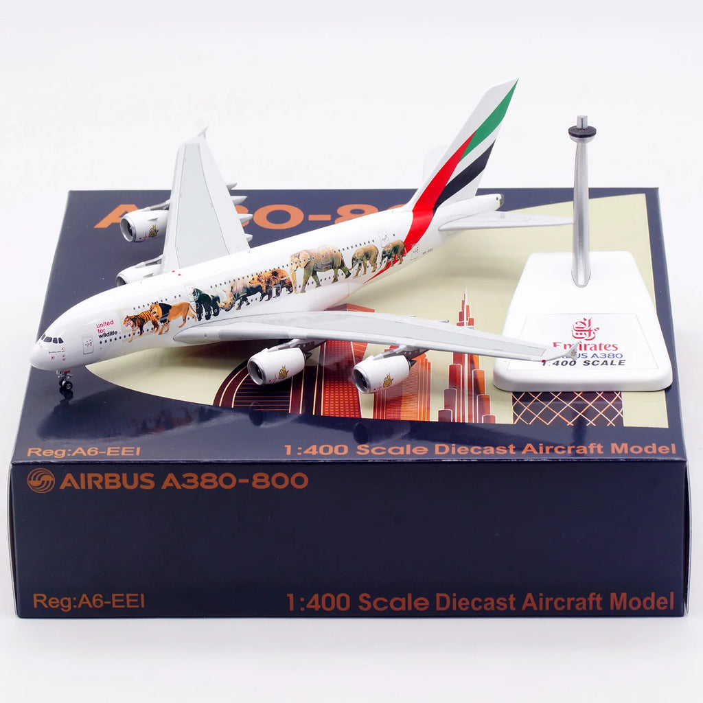 XB0011 Alloy Collectible Plane Gift Aviation 1:400 Emirates Airways Airbus A380 Diecast Aircraft Jet Model A6-EEI Tractor+Stand