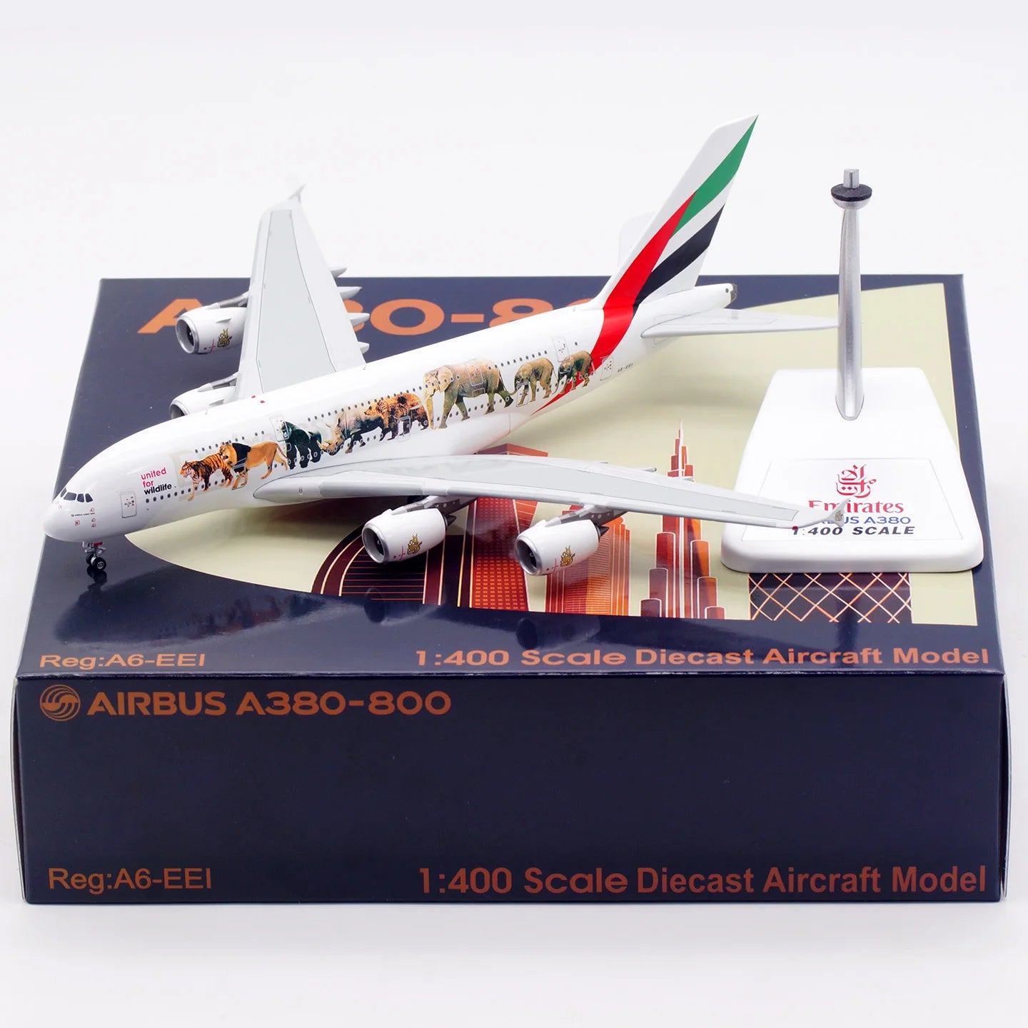 XB0011 Alloy Collectible Plane Gift Aviation 1:400 Emirates Airways Airbus A380 Diecast Aircraft Jet Model A6-EEI Tractor+Stand