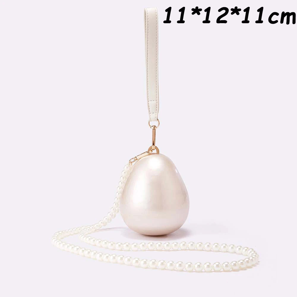 Chic Women Acrylic Cake Bag Cute Pearl Evening Clutch Bag Beading Pearl Purse For Wedding Party Luxury shoulder Handbag Designer