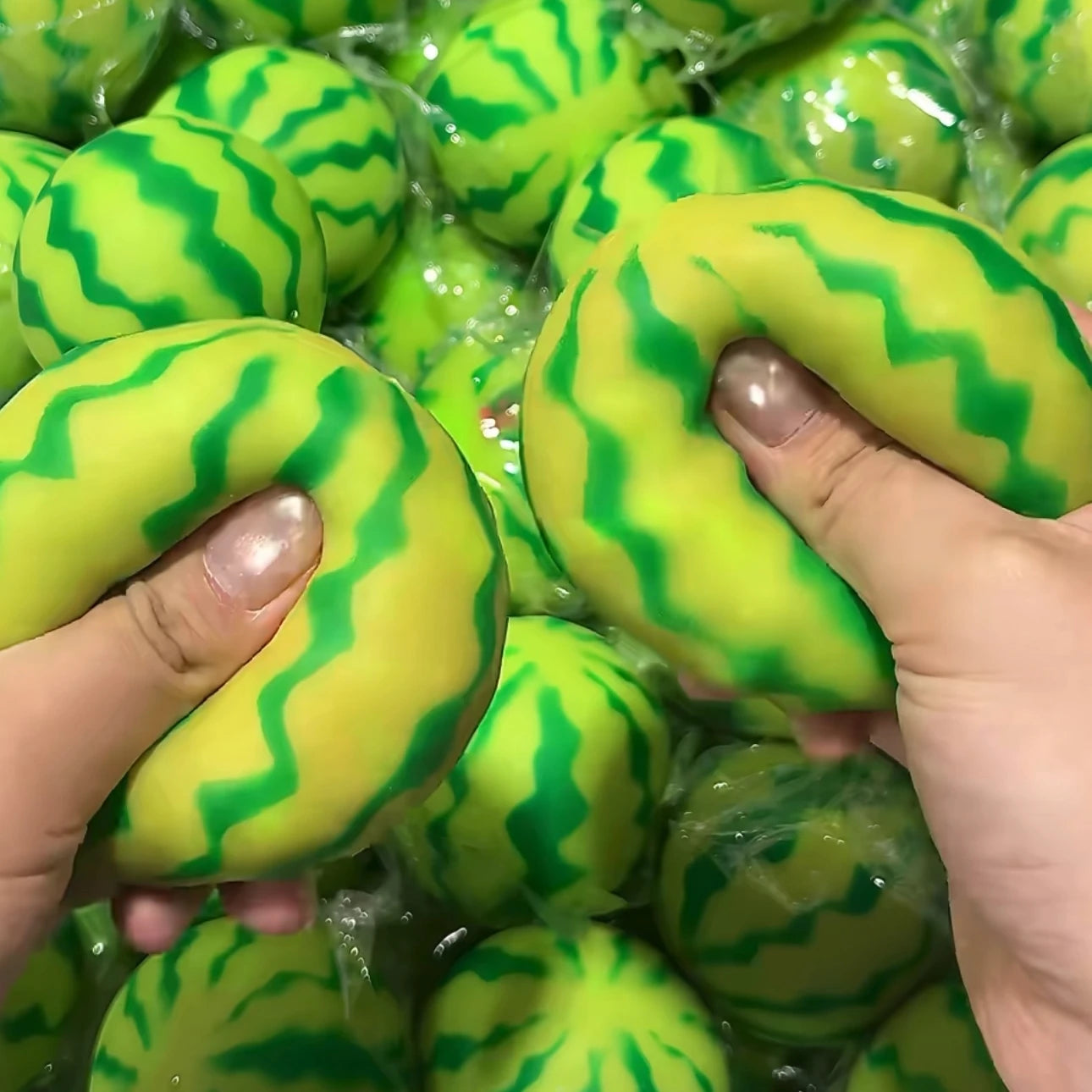 Crunchy Watermelon Squishy Stress Ball Fidget Toy Squeeze Toy Round Blocks Filled ASMR Anti Stress Release Hand Relax Gift Toy
