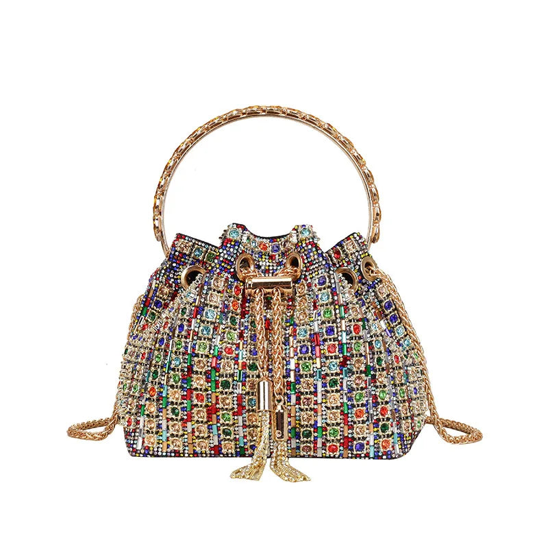 New Dinner Handbag Diamond Sparkling Dinner Party Women's Handbag Luxury Brand Fashion Diamond Women's Shoulder Bag High Quality