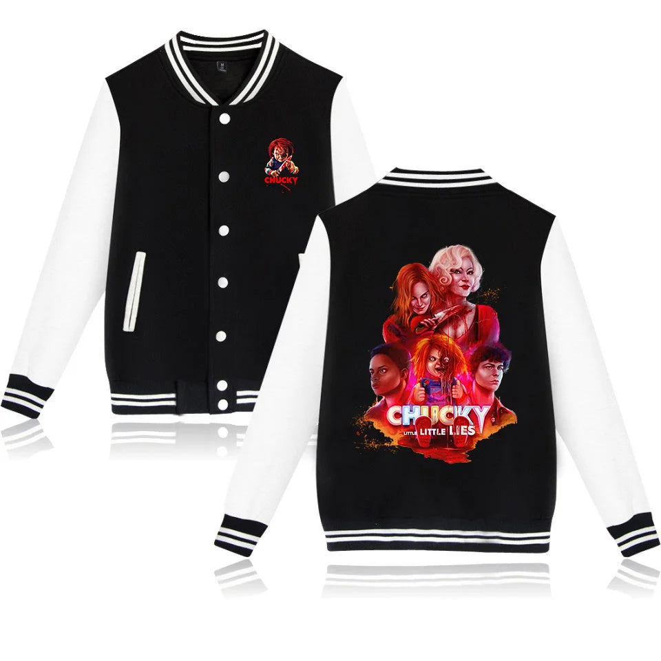Child's Play Chucky Bomber Jacket Women Men Autumn Baseball Jacket Coat Student Streetwear Harajuku Bomber College Jacket