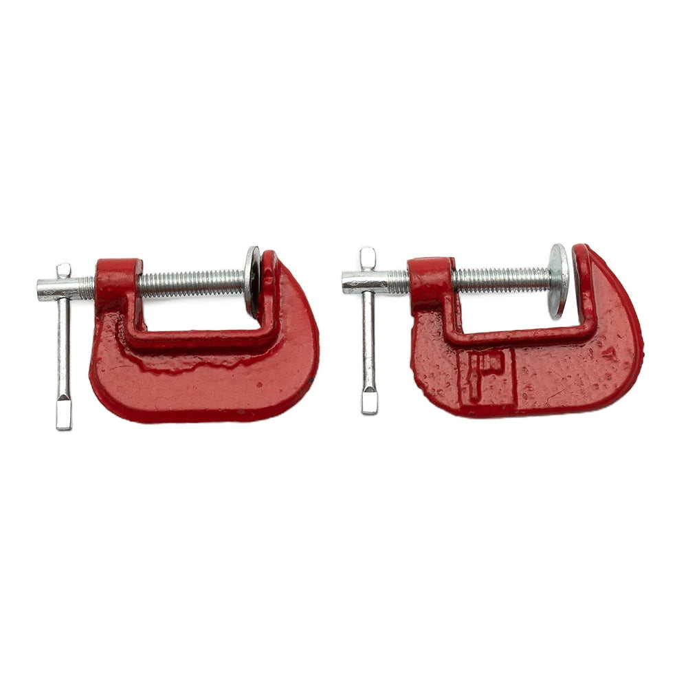 2 Pieces 1 Inch Mini Heavy Duty G Clamp Woodworking Clamp Device Adjustable DIY Carpentry Metal Clamping Gadgets Hand Tools