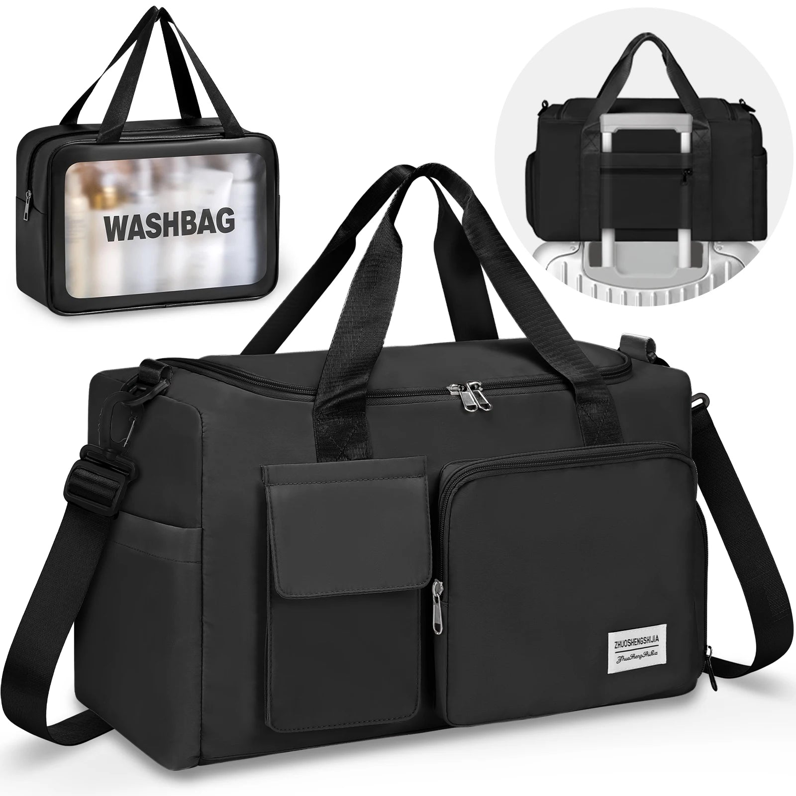 Fitness Sports Travel Bag Waterproof Duffel Weekender - Versatile Sports Travel Gym Bag with Dry & Wet Separation