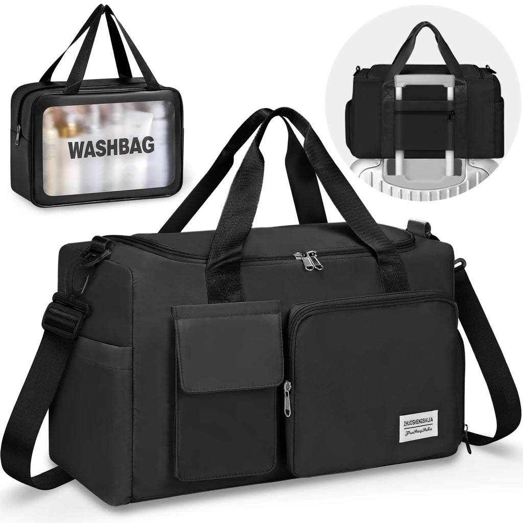 Fitness Sports Travel Bag Waterproof Duffel Weekender - Versatile Sports Travel Gym Bag with Dry & Wet Separation