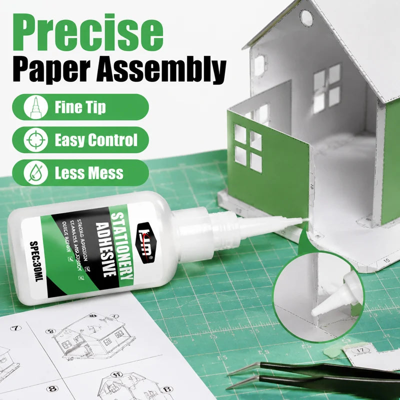 Fine Tip Stationery Paper Adhesive Clean Application Glue For Journal Card Photo Album Office School DIY Craft 30ML