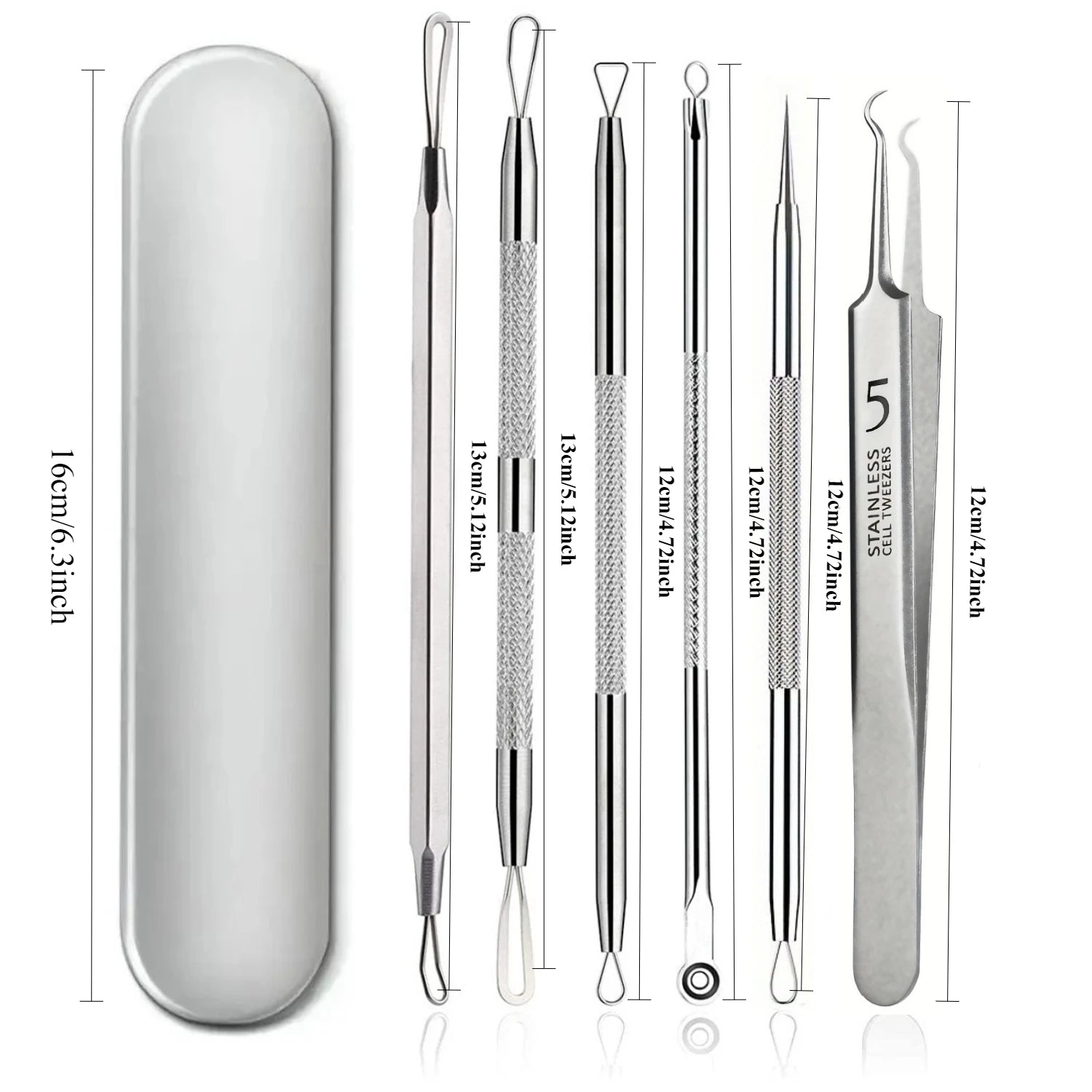 Blackhead Removal Tool Acne Extractor Acne Cleaning Kit, suitable for blemishes, white hole bursts, nose and face tools iron box
