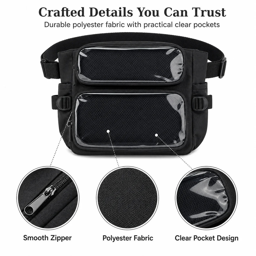 Academic Style Crossbody Bag Lightweight Polyester Shoulder Sling Bag for Daily Use School Travel Black / White / Blue / Green