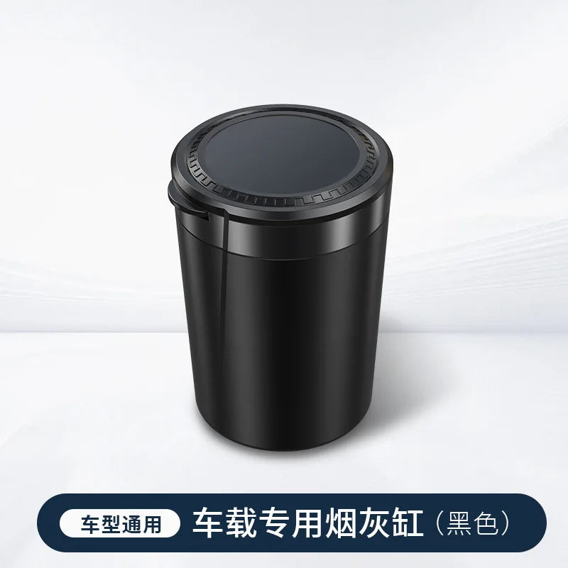 Car accessories - Car ashtray with lid, multi-functional, LED lighting, vehicle portable, one-key opening, personalized