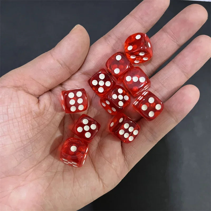 50pcs/Pack High Quality New 12mm Acrylic Transparent D6 Point Dice #12 Round Corner Boutique Dice