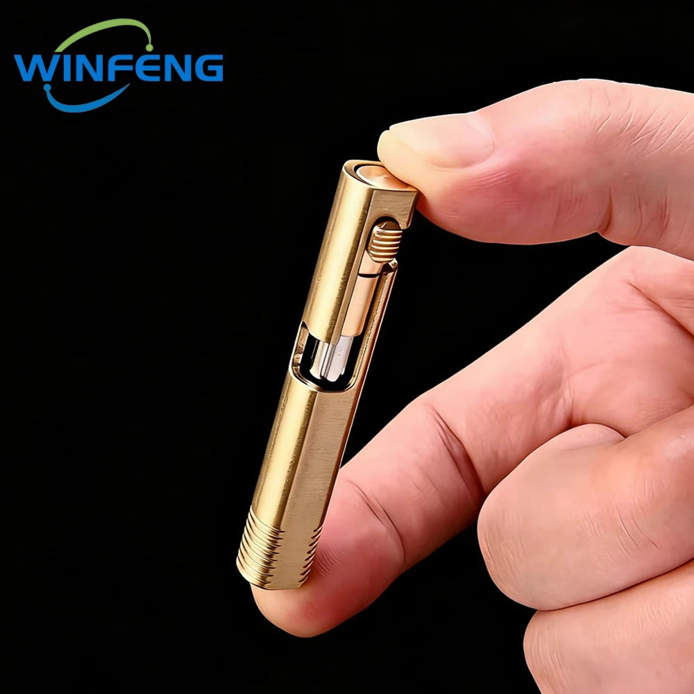 Mini Bolt Action Ballpoint Pen Retro Brass Business Signature Pen Outdoor Camping Tactical Writing Tool Office School Stationery