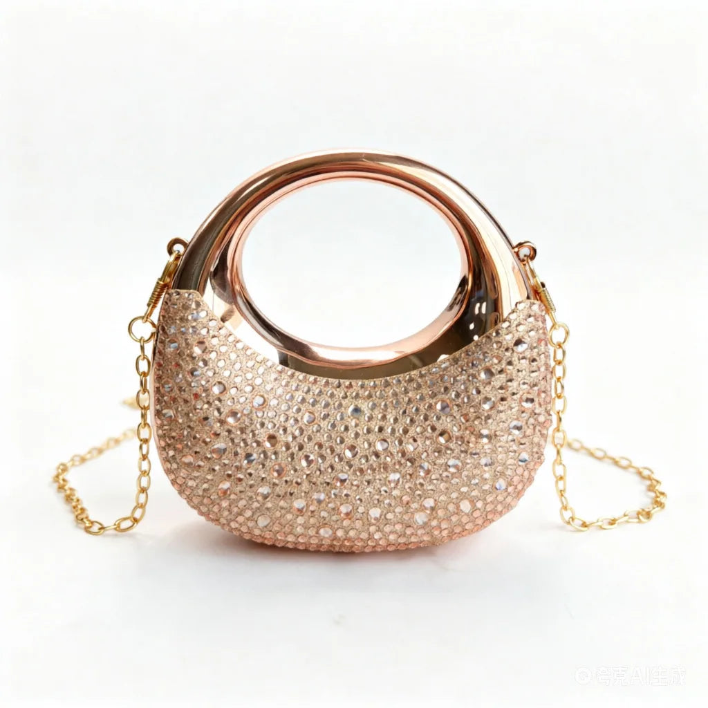 Mini Golden Evening Bag Purses and Handbags Luxury Designer Shoulder Bags Funny Shape Party Wedding Acrylic Shiny Clutch Purse