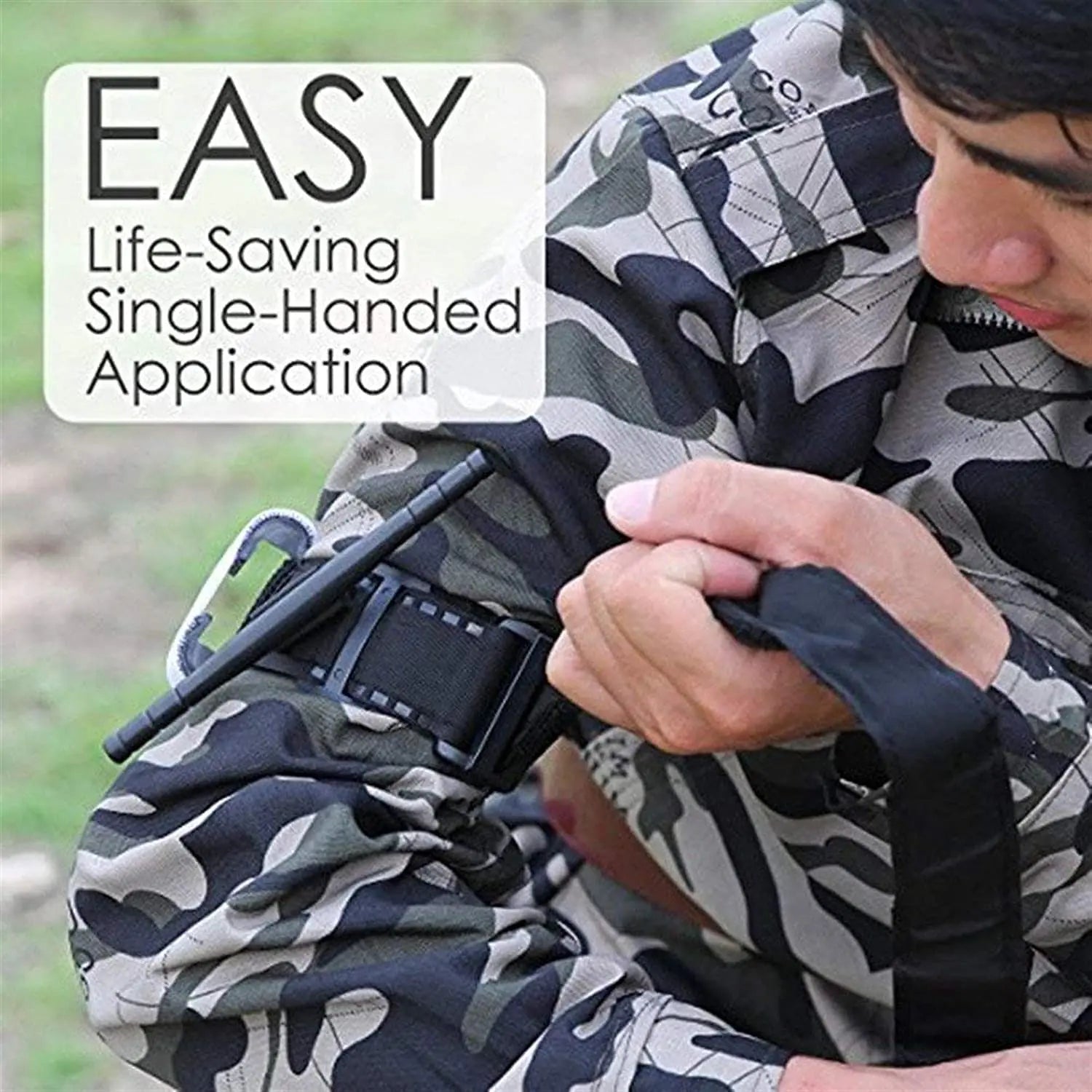 Tourniquet Emergency Tactical Emergency Strap Single Handed Medical First Aid Equipment for Hiking Camping Travel Outdoor Sports