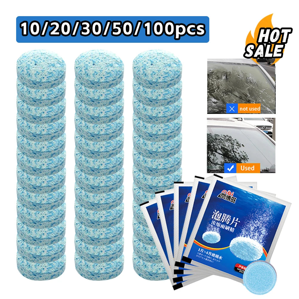 Effervescent Tablets Cleaning Auto Wiper Glass Solid Cleaning Concentrated Tablets Detergent Car Windshield Glass Solid Cleaner
