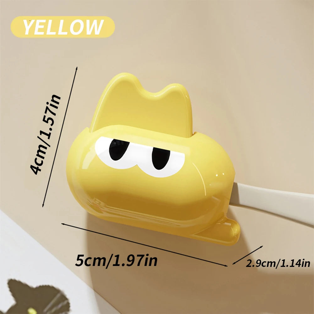 Kawaii Cat Toothbrush Head Cover, Dopamine Color Dustproof Toothbrush Protective Cap for Travel Bathroom