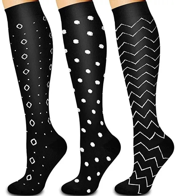 Unisex Compression Socks for Men and Women Medical Diabetes Varicose Veins Sports Socks for Running Cycling Travel Flight Yoga