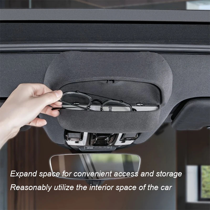 For Porsche Cayenne 2018 2019 2020 2021 2022 2023 2024 Car Suede ABS Glasses Case Sunglasses Storage Clip Protective Lenses ﻿