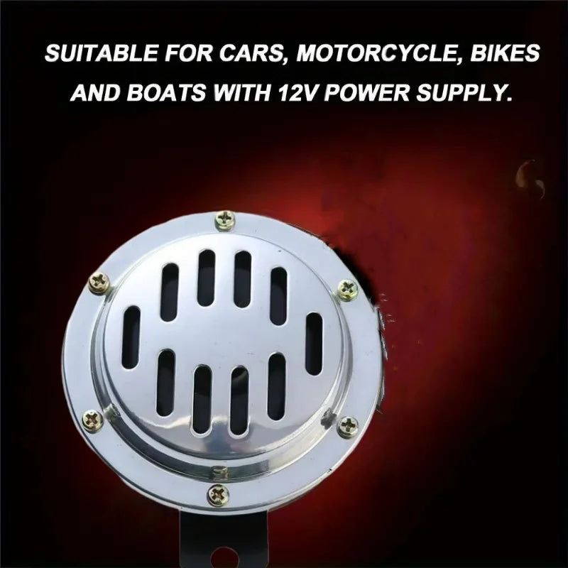 1PC Universal Classic 12v Motorcycle Horn Chrome Slit Durable Motorbike Horn 110db 100mm Chrome Plating Loud Motorcycle Horn