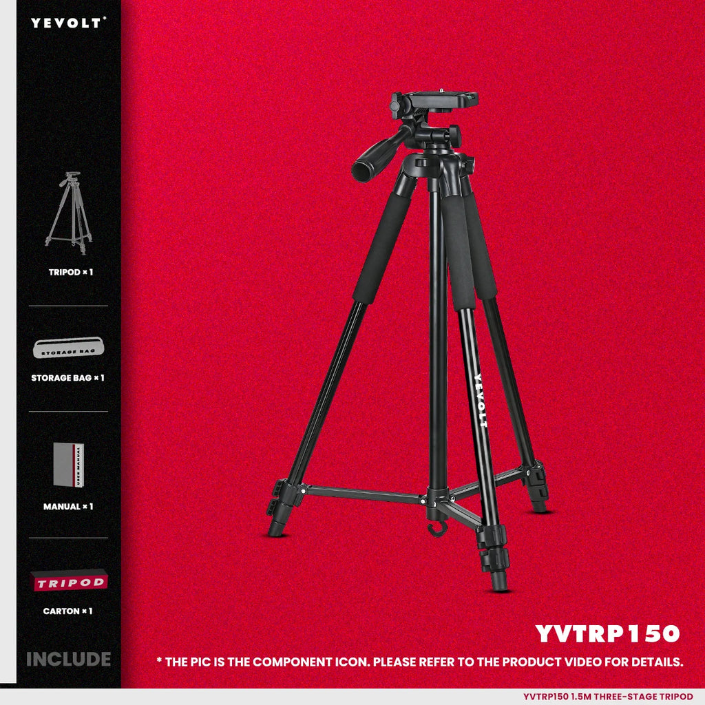 YEVOLT YVTRP150 Laser Level Tripod 1.5M Aluminum Alloy Adjustable Height Tripod Adapter Tripod Stand For Self-Leveling Tool