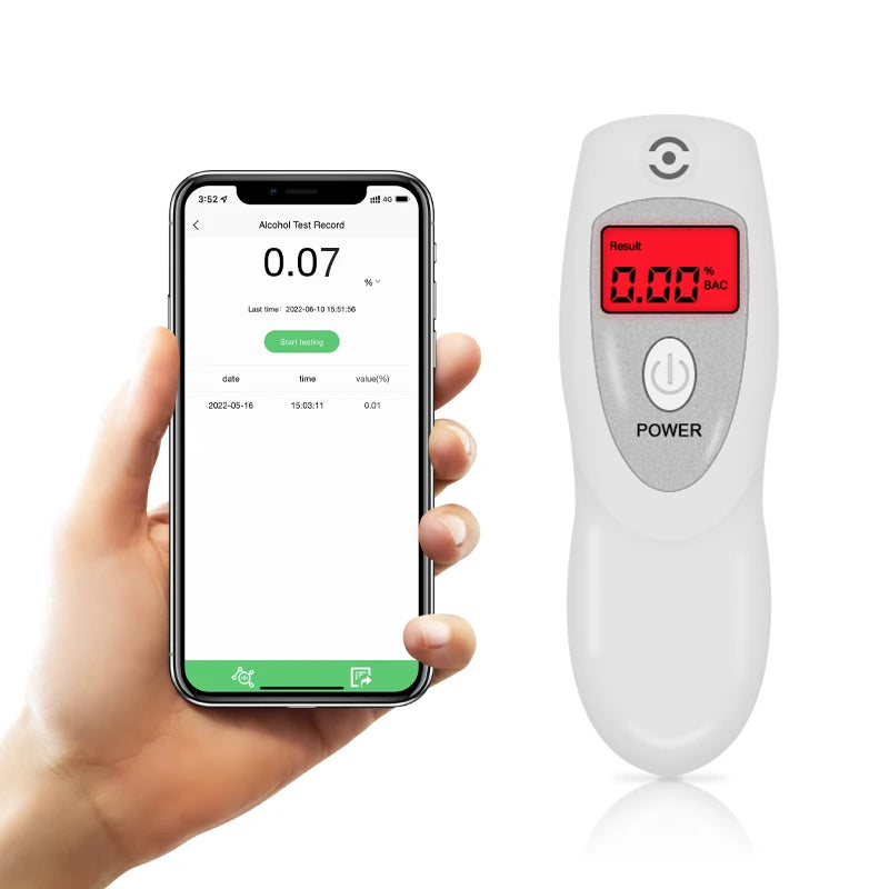 Newest BT & APP ANALYZER BAC & Mg/L BREATHALYZER ALCOHOL TESTER AT-642B , for European, American and Japanese markets