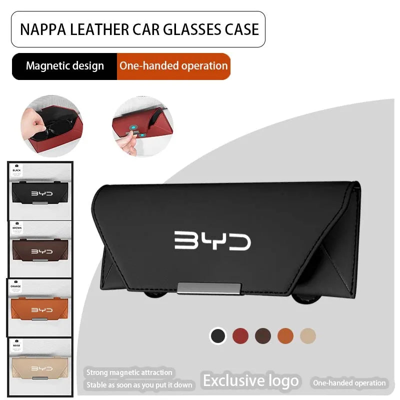 For BYD Seal Seagull Dolphin Sealion 7 6 Atto 3 Song Plus Accessories Car Visor Sunglasses Glasses Holder Glasses Case Clip Box