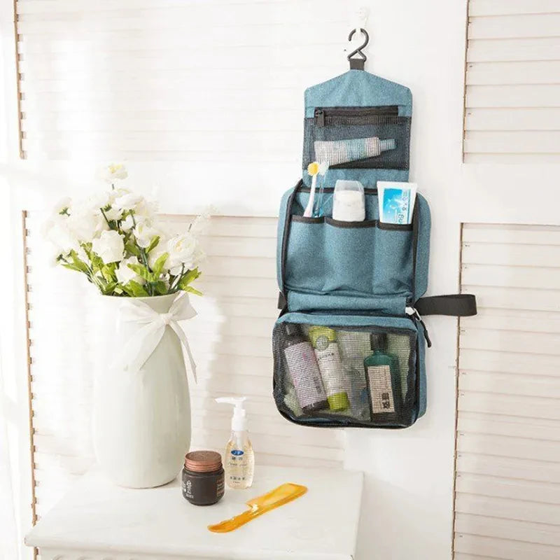 Hanging Travel Toiletry Bag for Men and Women Waterproof Makeup Cosmetic Beautician Folding Bag Bathroom and Shower Organizer