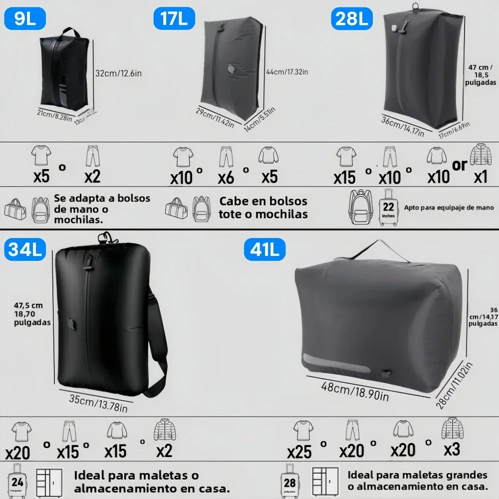 Travel Essentials Vacuum Storage Bags Luggage Packing Bag Compression Bag with Air Pump Clothes Organizer Packaging Cubes