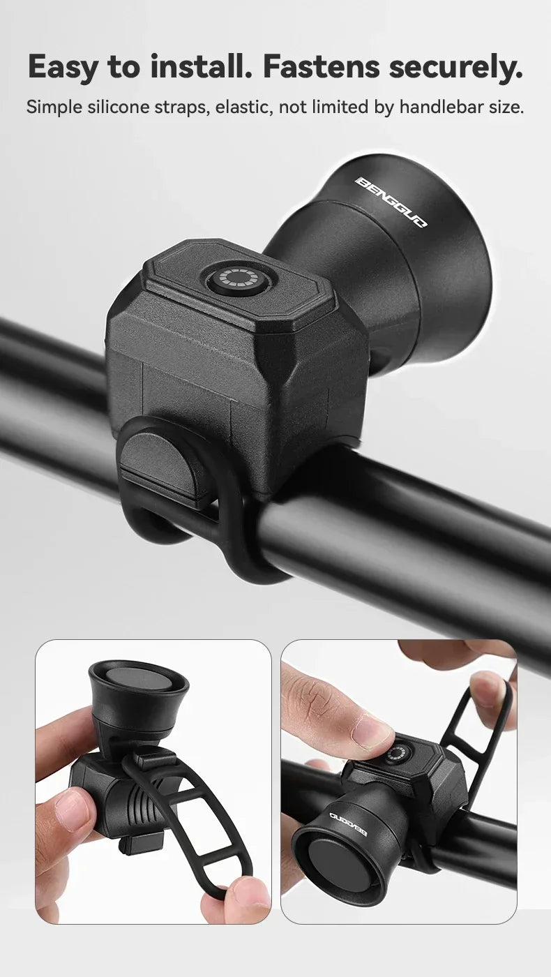 ISGTDRM Bicycle Horn Mountain Bike Mini USB Charging Waterproof Bike Bell Riding Equipment Children's Scooter Accessories