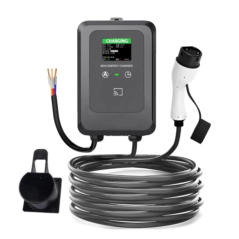 NEW EV Wallbox 5M 7KW 32A Charging Station Car Home EV Wallbox Electric Car EV Wallbox With 5M Cable Charge by card/Charge now