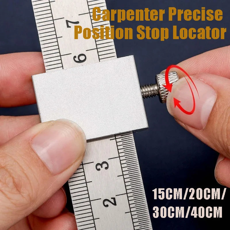 Stainless Steel Ruler Woodworking Special  Limiter Adjustable Stop Block 15-40cm Steel Rule Precise Line Marking Locator Tool