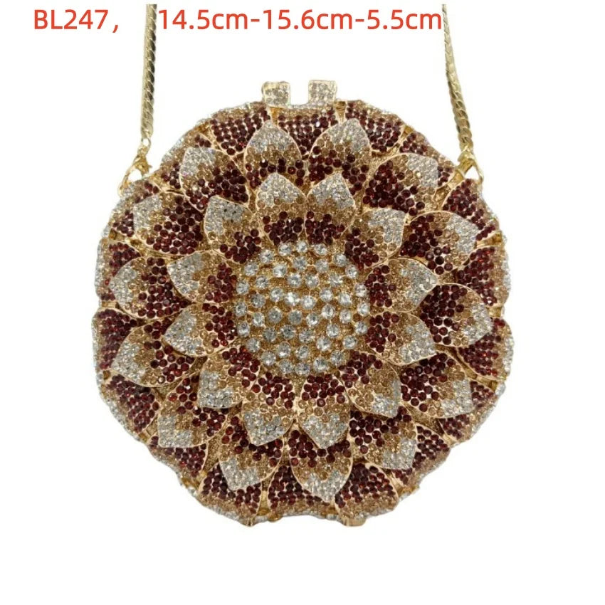 2026 Sparkly Diamond Dinner Bag Hollow Rhinestone Banquet Clutch Bag Women Evening Party Wedding Bridal Purse Rhinestone Handbag
