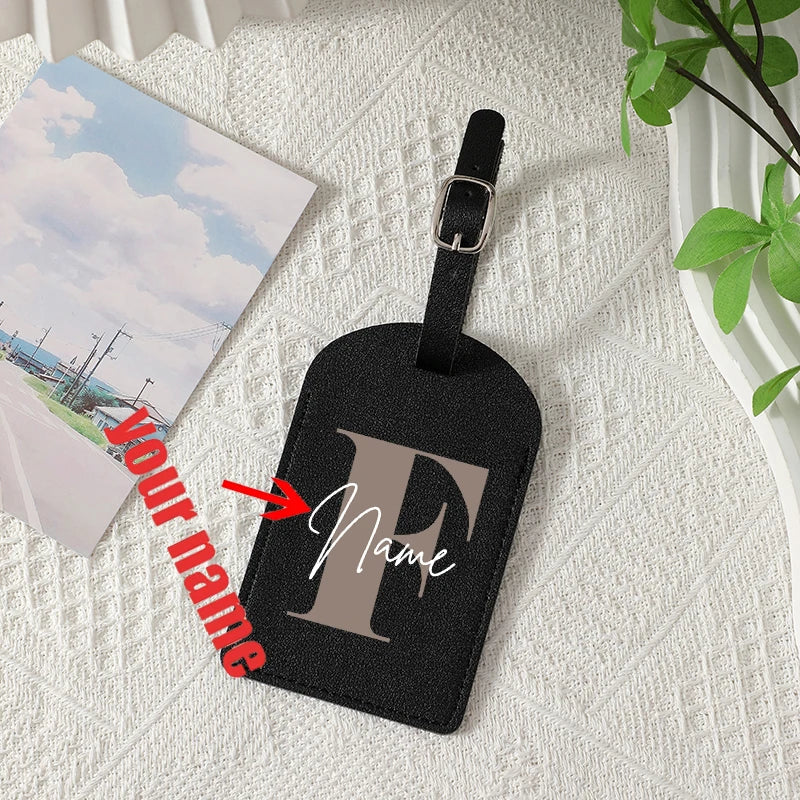A-Z Initial Personalized Name Luggage Tag 26 Letters Custom Name Luggage Boarding Tags Travel Id Identification Luggage Tag Gift