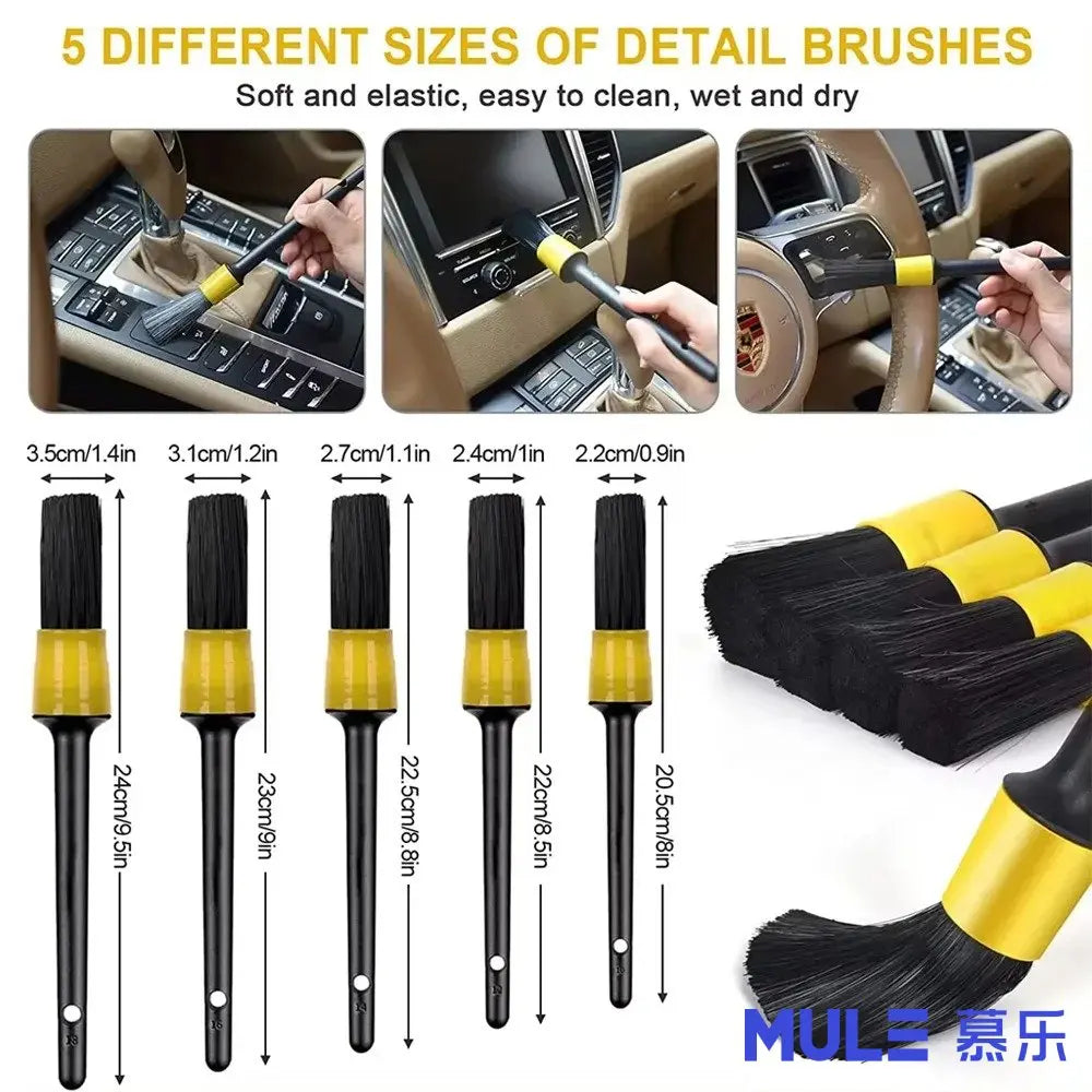 Car Cleaning Kit Detailing Brush Set Car Polish Pads Car Cleaning Brush For Car Air Vents Rim Dirt Dust Clean Tools