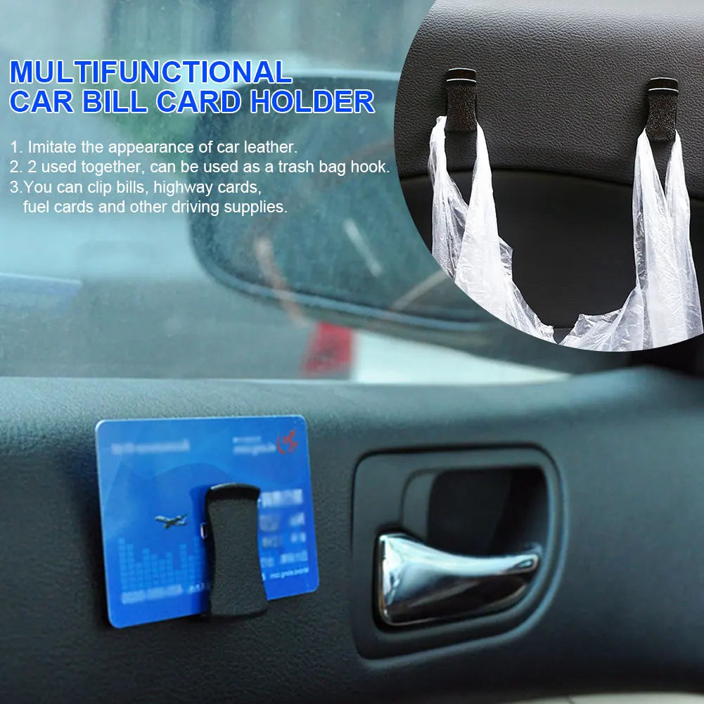 2PCS Sunglass Holder Card Glasses Ticket Holder Auto Car Clip Black Dashboard Door Adhesive Clips Car Styling Car Accessories