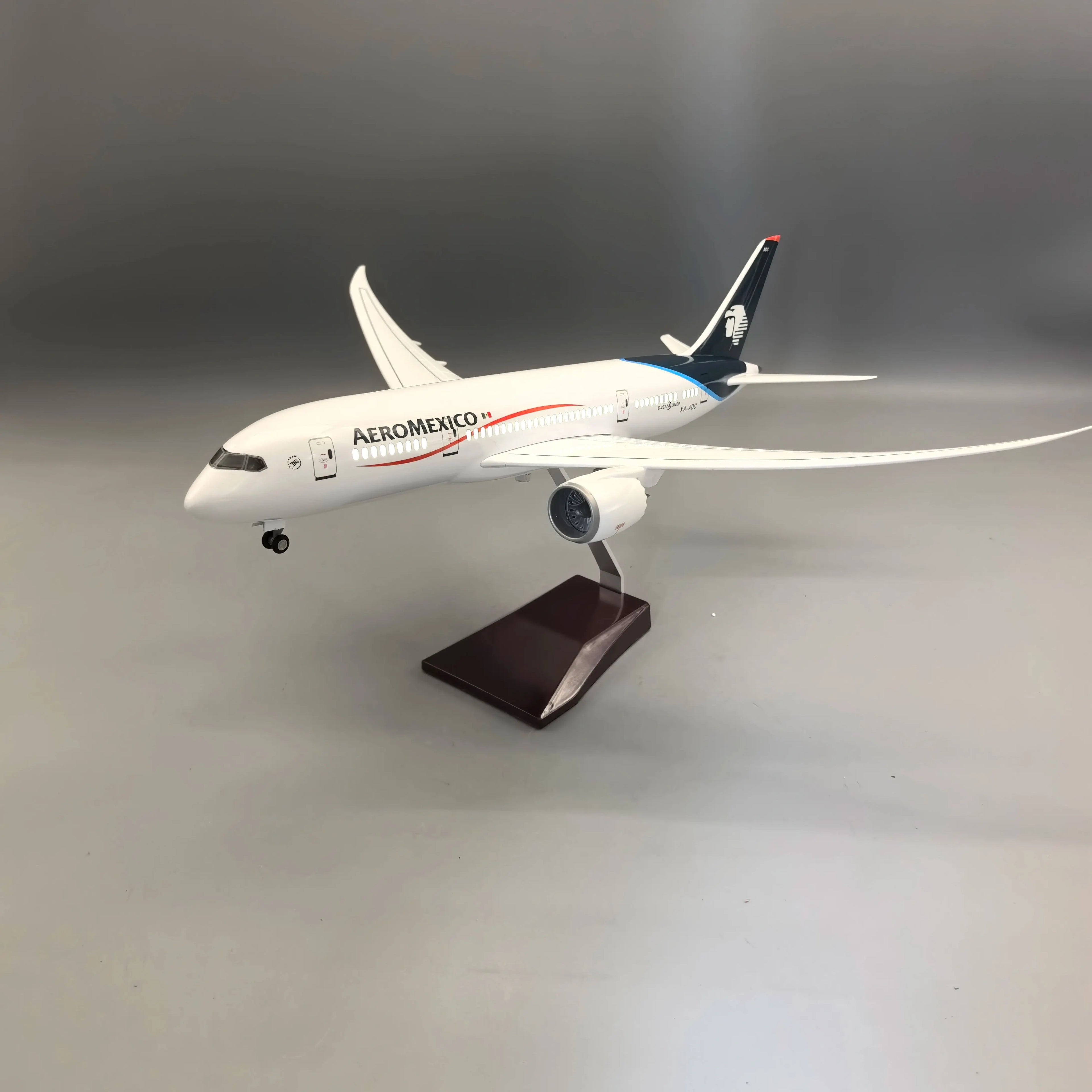 New 43cm Aeromexico B787 Airplane Model Toy Kit For 787 Resin Diecast Plane Model with Stand for Collections Displays Gift