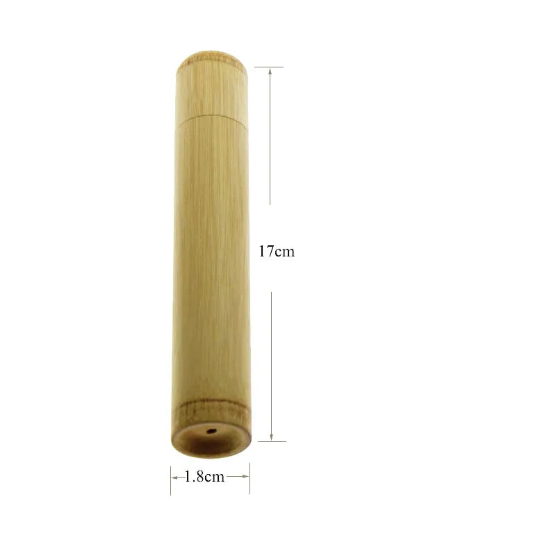1PC 17cm Travel Kid Child Natural Bamboo Toothbrush Tooth Brush Tube Holder Box Case (NOT HAVE TOOTHBRUSH )