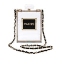 Transparent Perfume Bottle Bag Dinner Party Clutch Bag Leather Chain Crossbody Acrylic Small Square Female Bags Luxury Handbags