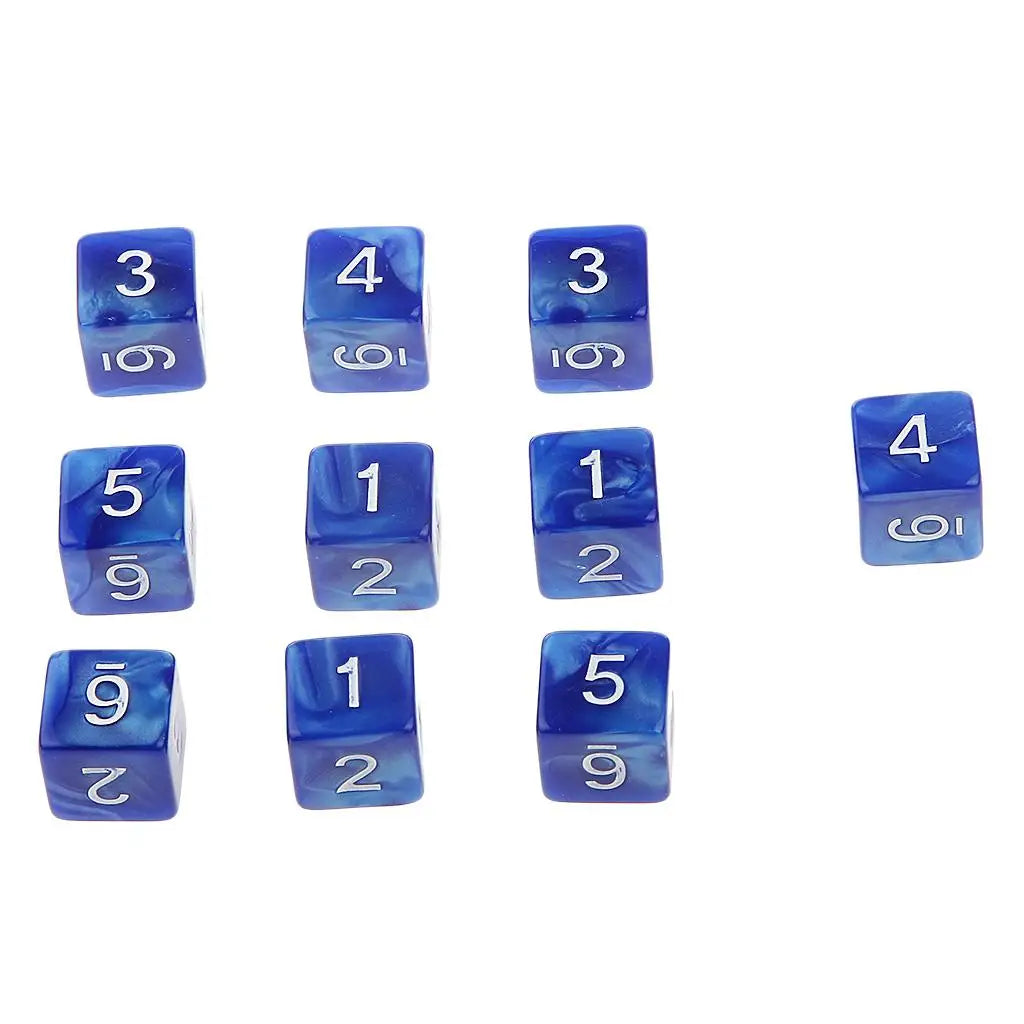10pcs Acrylic Six Sided Dice D6 Dice Playing D&D RPG Games TRPG Lovers Gifts