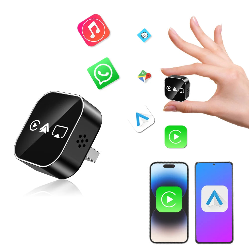 2026 MiNi Wireless Carplay Adapter USB Plug and Play WiFi Bluetooth for IPhone Android Auto Connect Airplay 4 in1 Box Car Play