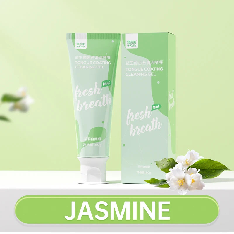 Natural Tongue Cleaner Gel - Remove Bad Breath, Whitening Tongue Scraper Gel for Adults, Fresh Mint Flavor