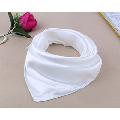 Four seasons new Solid Color Women Silk Scarf Fashion Airline stewardess Occupation 60X60cm small Kerchief Party Gift F1044