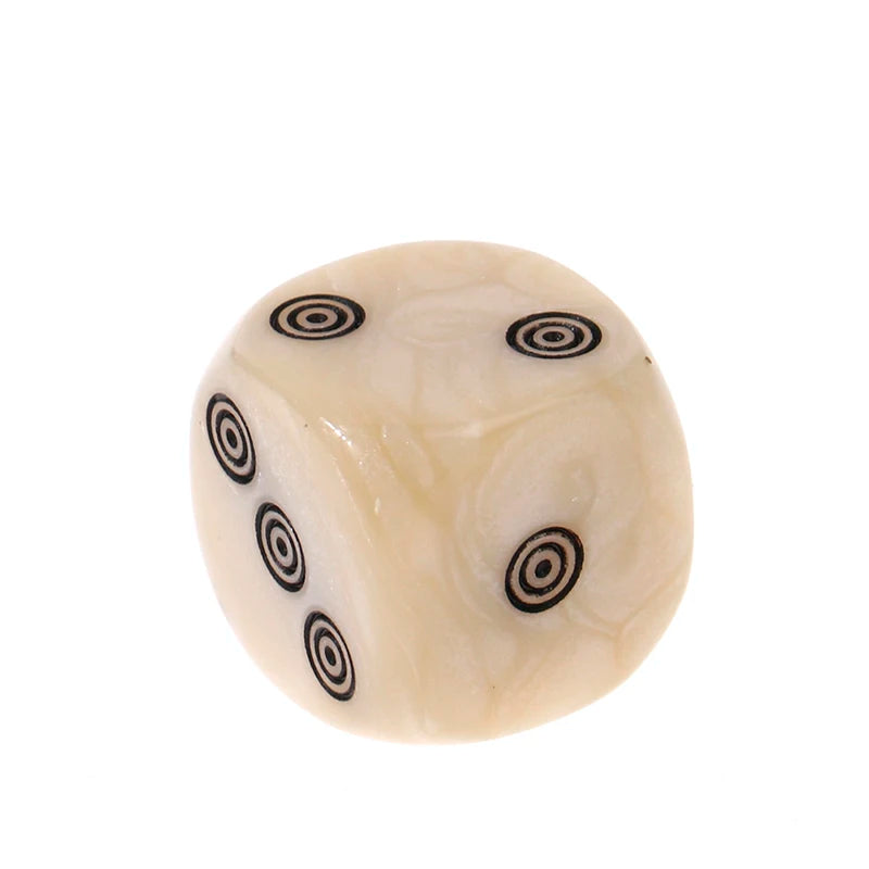 16mm 10pcs Round Corners 6-sided D6 Dice Set Acrylic Ivory Dice For Board Game Entertainment Party Cubes  Accessories