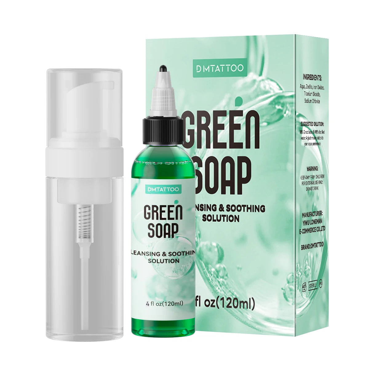 30/120ml Ultra Concentrated Green Tattoo Soap , Tattoo Soap Tattoo Supplies for Tattoos Piercings, Clean Skin Equipment