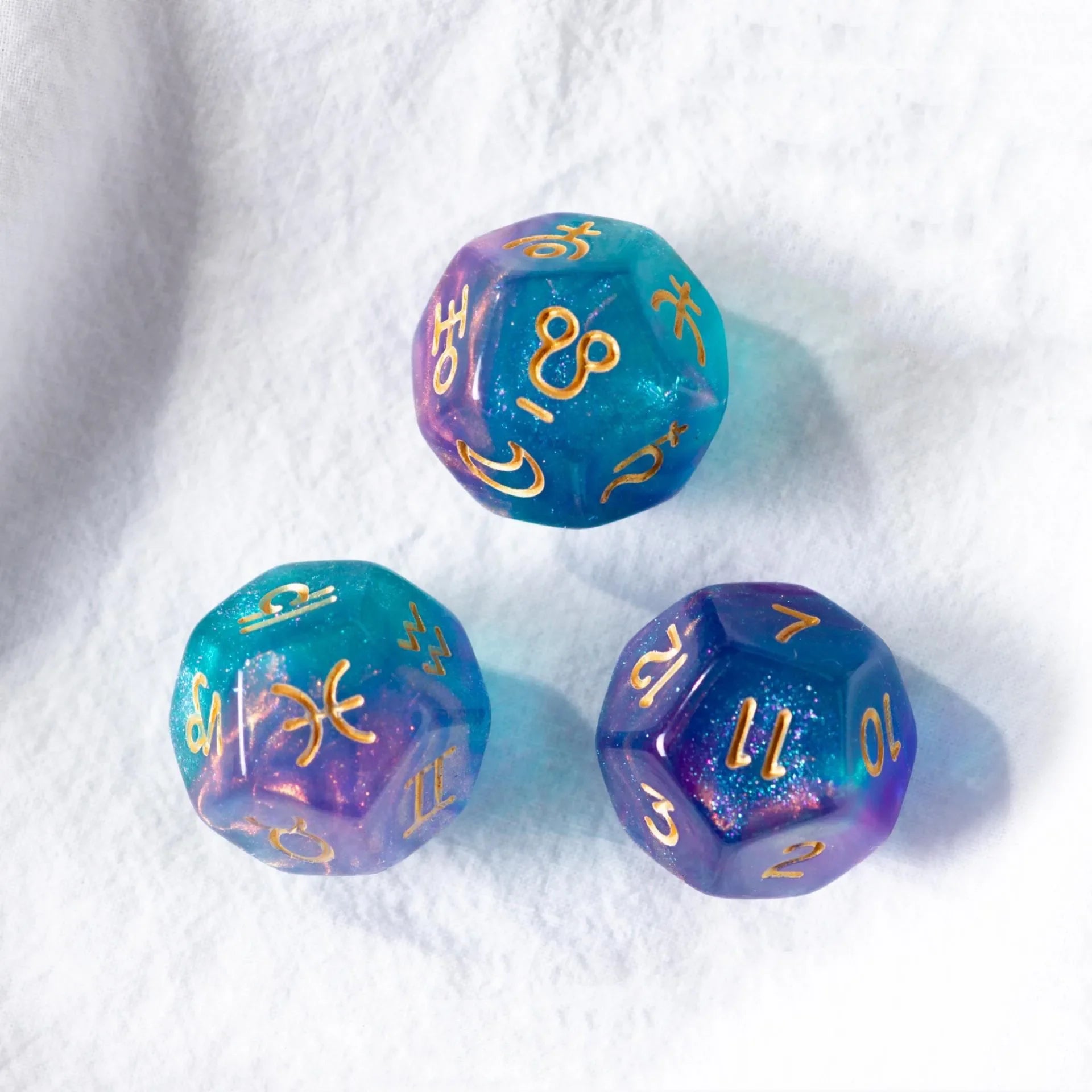 3pcs/lot Astrological Dice 12 Sided Multicolor Constellation Dice for Party Game Astrology Tarot Constellation Divination Dice