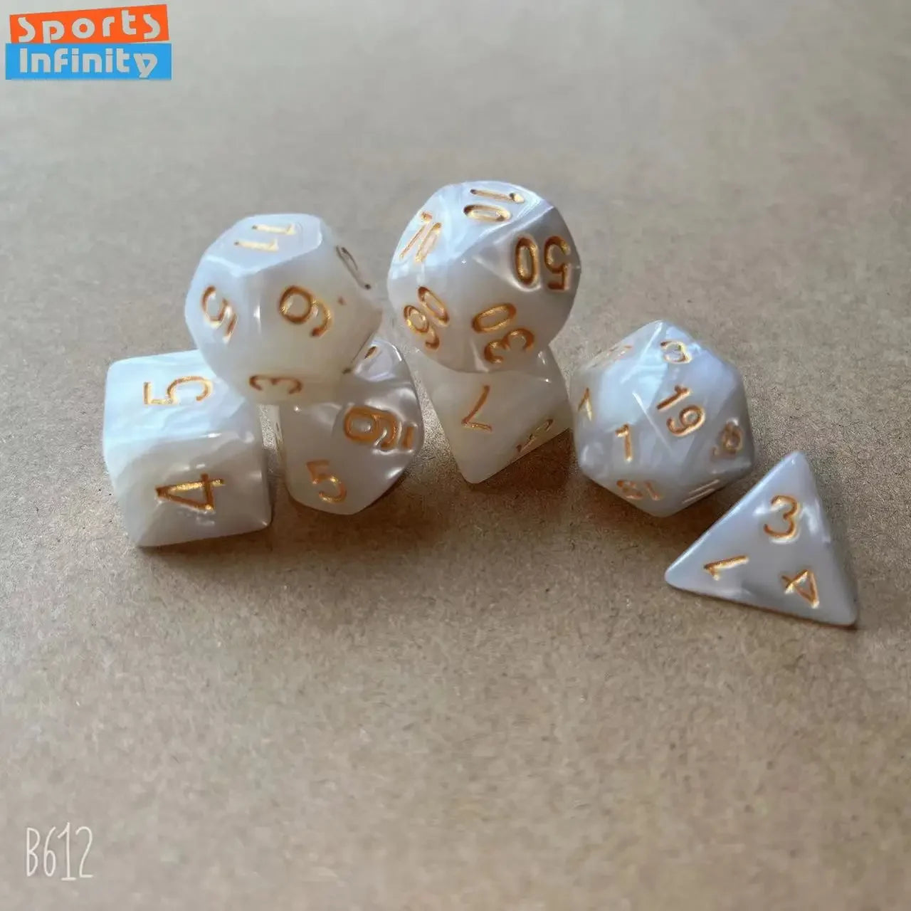 7pcs/set Colorful Pearl Pattern Polyhedral Dice Number Dice Kit for DND PRTG RPG Running Team Table Board Game Dnd Dice Set