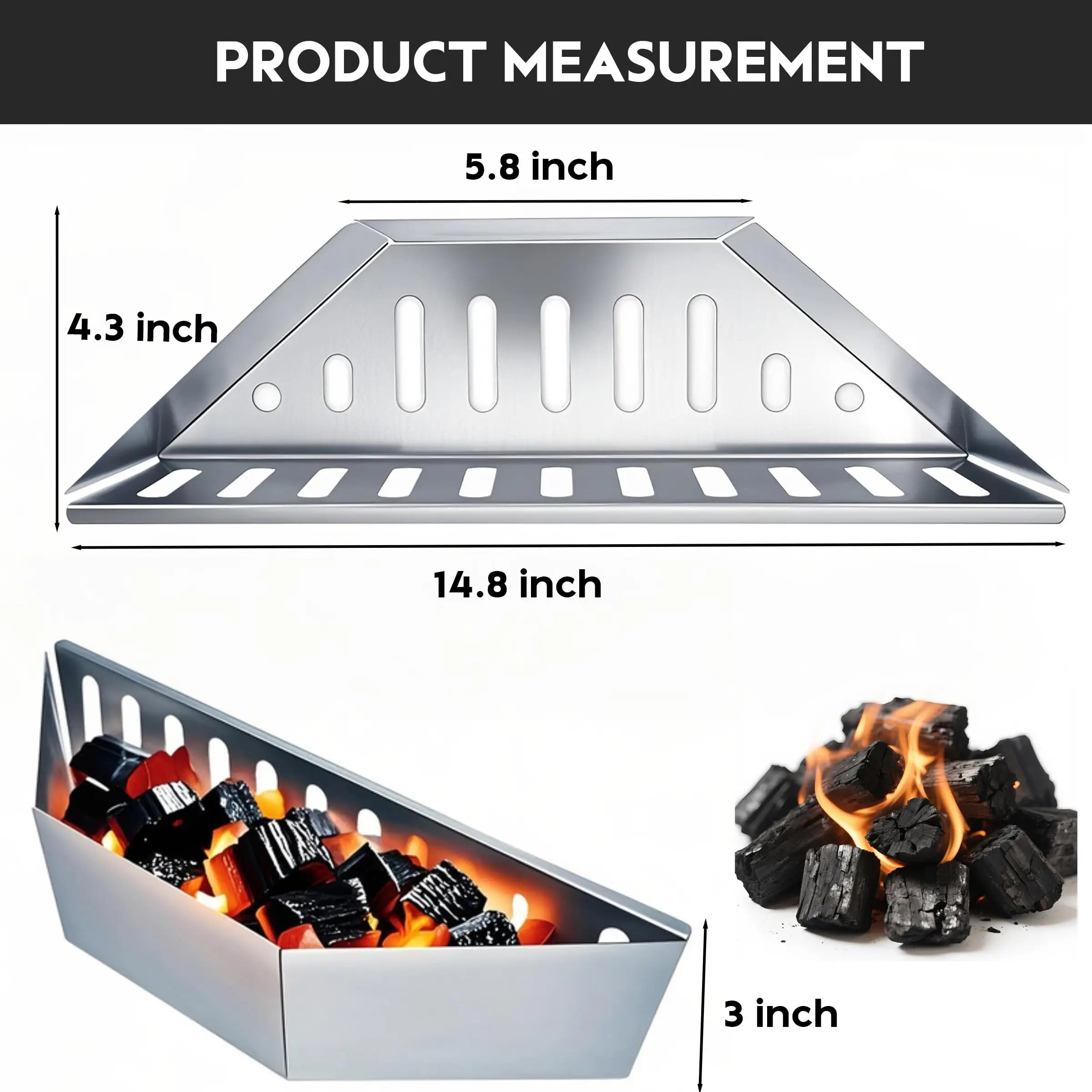 BBQ Stainless Steel Charcoal Basket for Weber Char-Basket Charcoal Holders Compatible with Weber 22 inch Charcoal Container