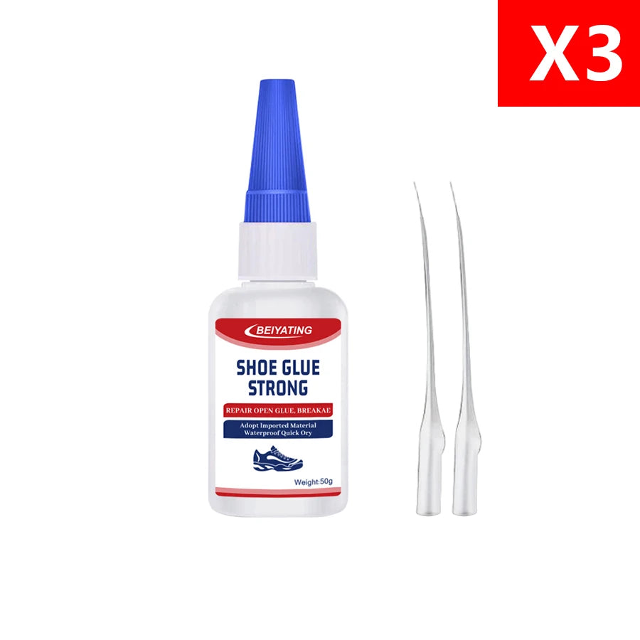 35-50g Super Strong Shoe Glue with Nozzle, Waterproof Fast Repair Adhesive for Sneakers Heels Leather, Professional Sole Repair