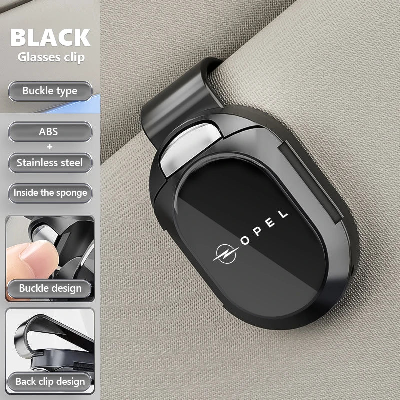 For Opel Car Sunglasses Holder Sun Visor Storage Protective Frame Box Glasses Clip OPC Astra J H G K Insignia Corsa D B E Mokka