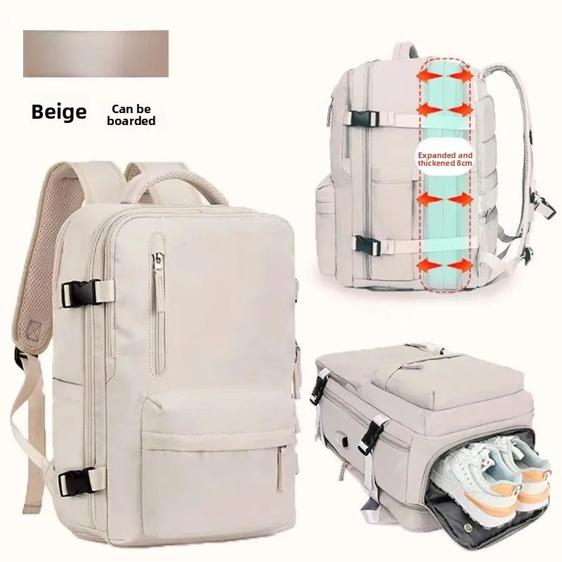 Large Capacity Expandable Travel Backpack Double Shoulder Bag for Business Trips Mountaineering And Computer Carrying