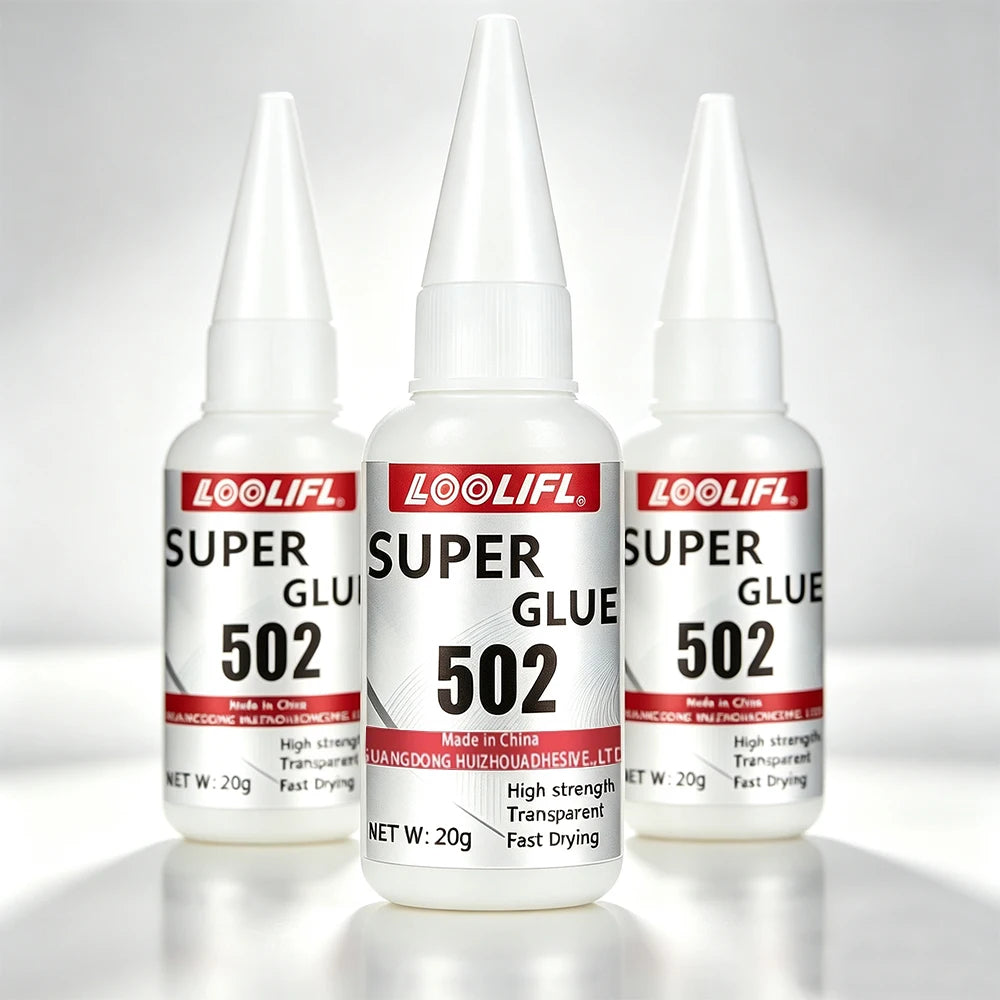 502 Super Instant Glue Fast Curing Strong Bond Low Odor Multi Material Repair Adhesive for Metal Wood Plastic Ceramic Leather